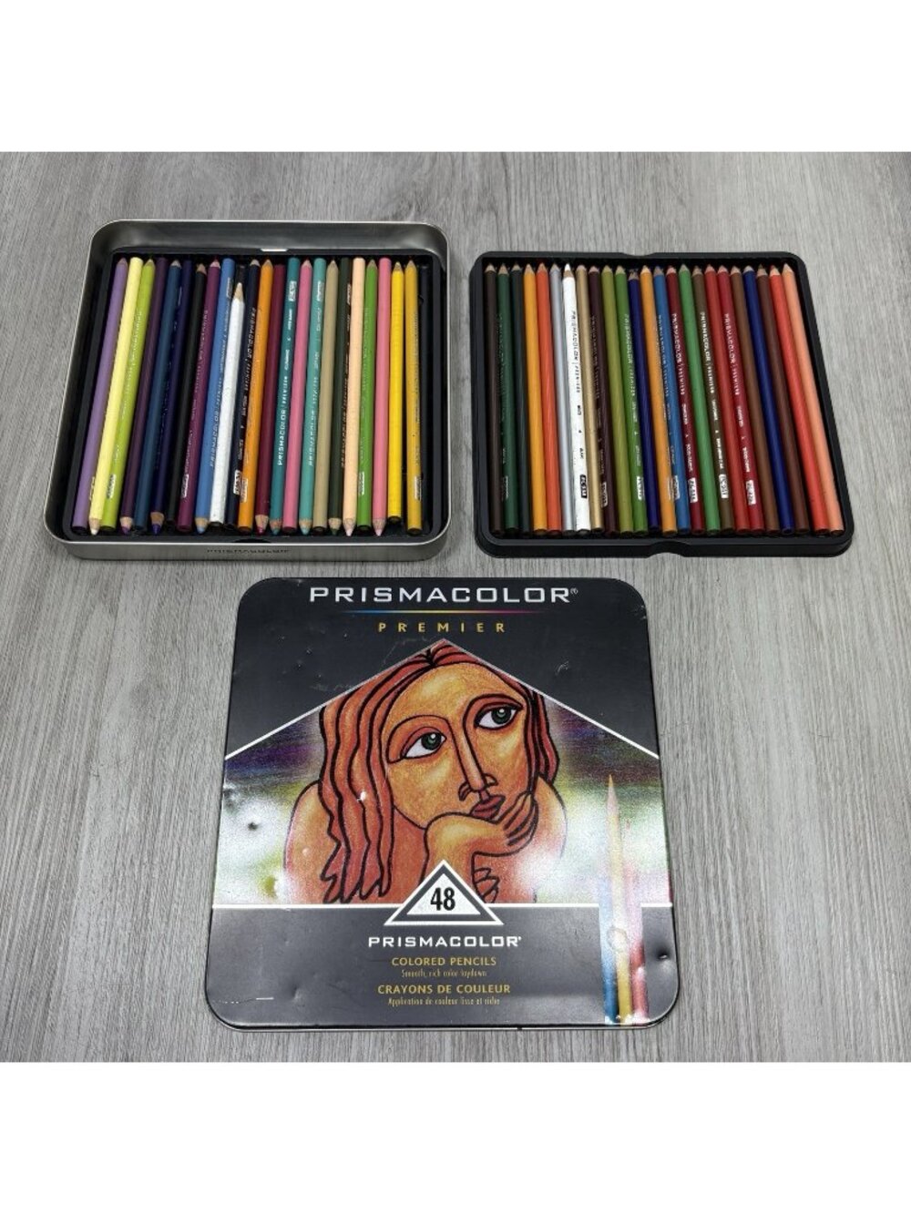 Prismacolor Premier Colored Pencils 48 Count Tin Set Partial Missing 1 -47 Total
